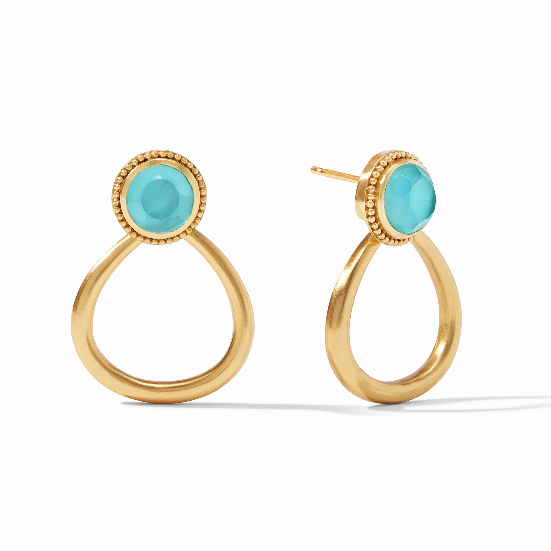 Flora Statement Earring - Iridescent Bahamian Blue -  Julie Vos