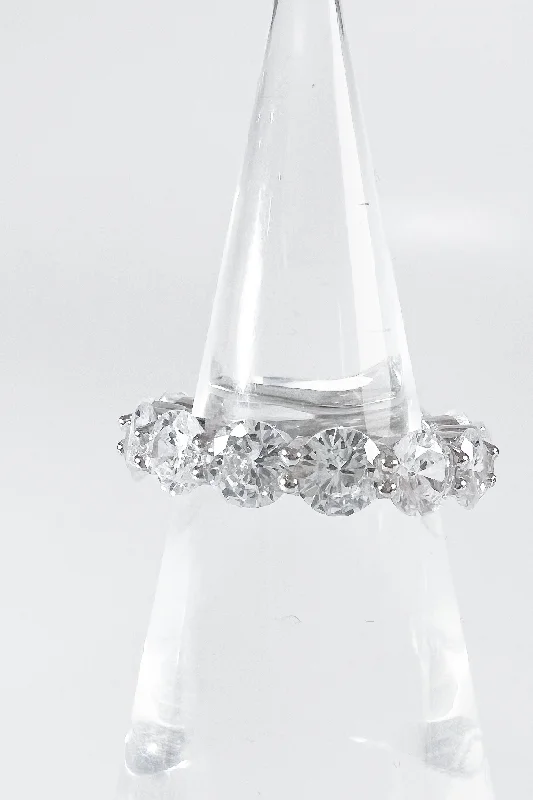 Sterling Silver Clear CZ Eternity Round Cut 5MM Ring