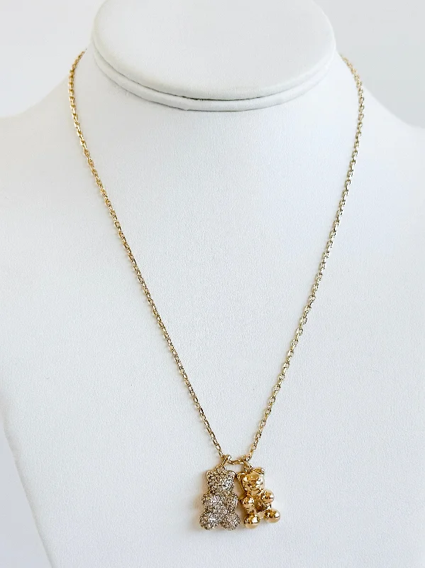 Teddy Duo Pendant Necklace