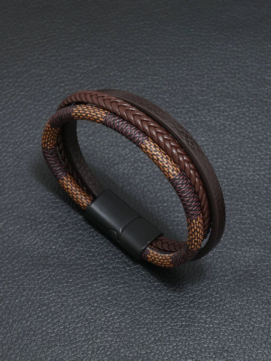 Men's Brown Braided Bracelet