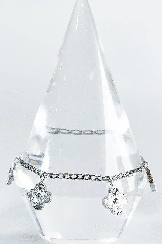 Stainless Steel Clover Station Bracelet