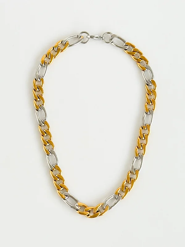 Stainless Steel Cuban Two Tone Necklace