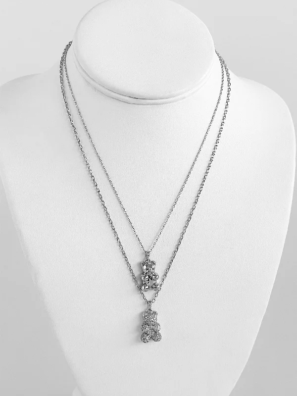 Teddy Duo Layered Pendant Necklace