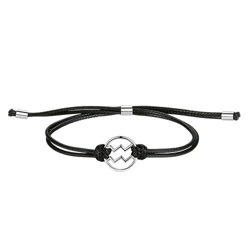 Classy Men Aquarius 925 Silver Zodiac Bracelet