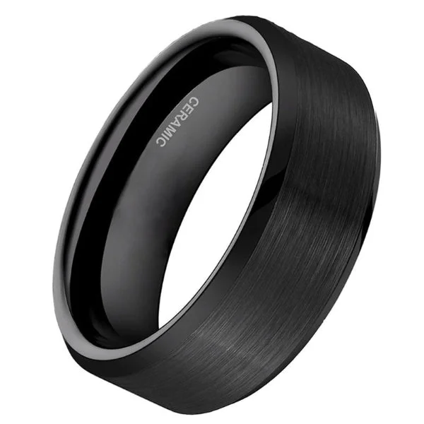 Classy Men Black Ceramic Ring