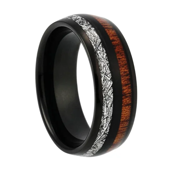 Classy Men Black Twin Wood Ring