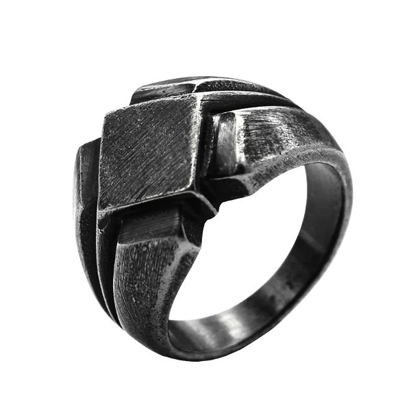 Classy Men Black Viking Design Ring