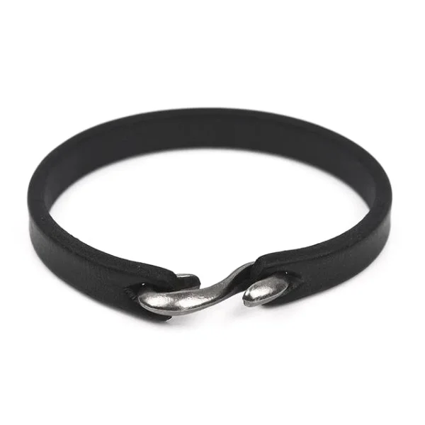 Classy Men Black Vintage Leather Bracelet