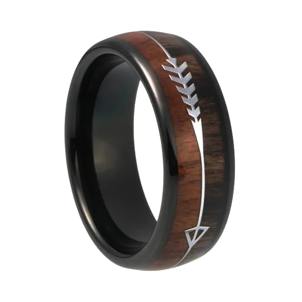 Classy Men Two-Tone Black Wood Ring