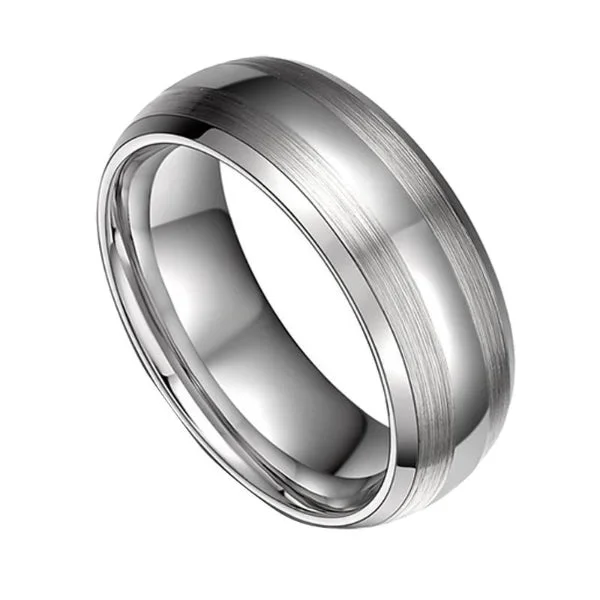 Classy Men Brushed Silver Ring