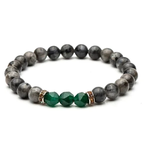 Classy Men Elegant Green Stone Bracelet