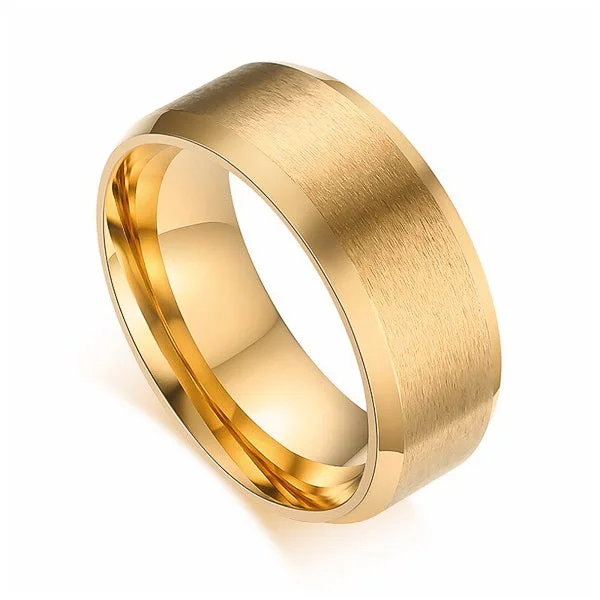 Classy Men Simple Gold Band Ring