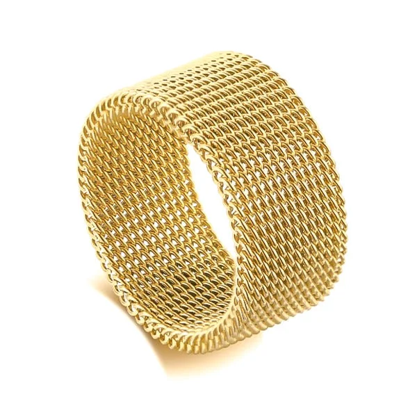 Classy Men Gold Mesh Ring