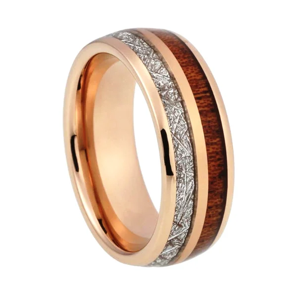 Classy Men Gold Twin Wood Ring