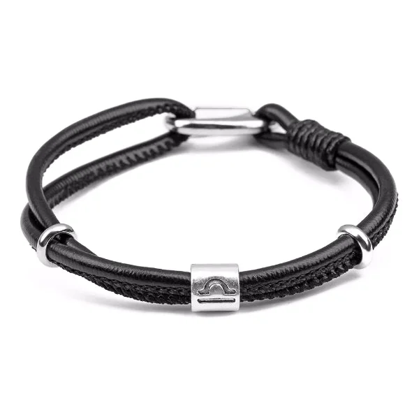 Classy Men Libra Leather Bracelet