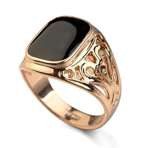 Classy Men Rose Gold Royal Ring