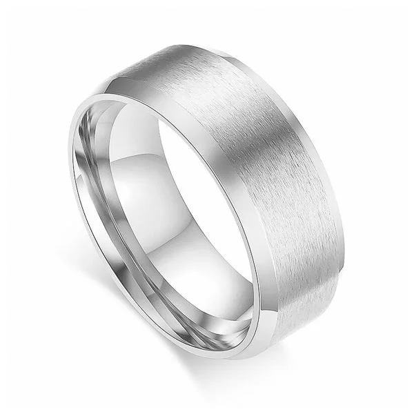 Classy Men Simple Silver Band Ring