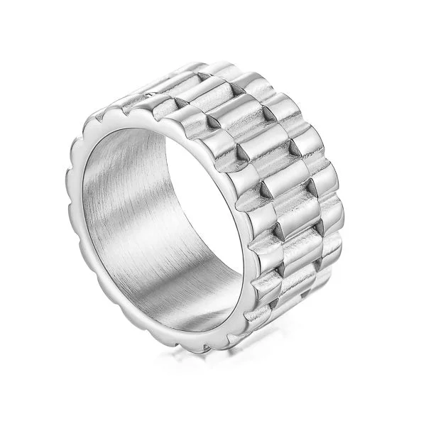 Classy Men Silver Wide Band Ring