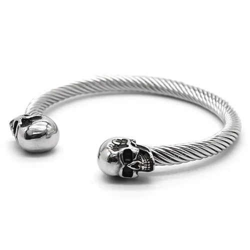 Classy Men Stainless Steel Skull Cuff Bracelet