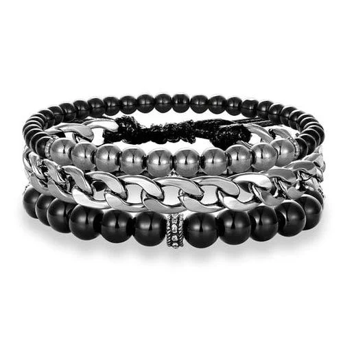 Classy Men Stacked Bracelet Set