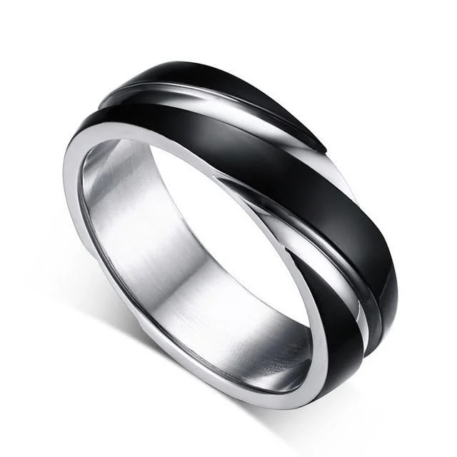 Classy Men Black Stainless Steel Ring