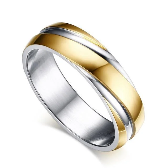 Classy Men Gold Stainless Steel Ring