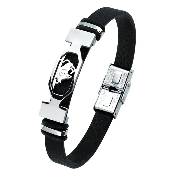 Classy Men Taurus Star Sign Leather Bracelet