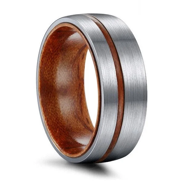 Classy Men Titanium Wood Ring