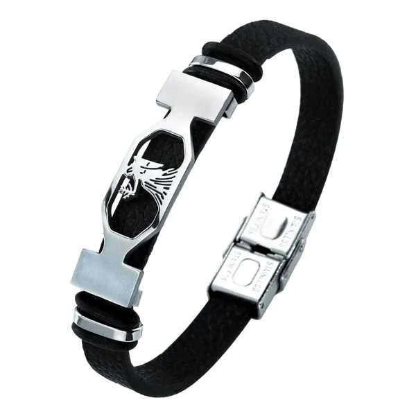 Classy Men Virgo Star Sign Leather Bracelet