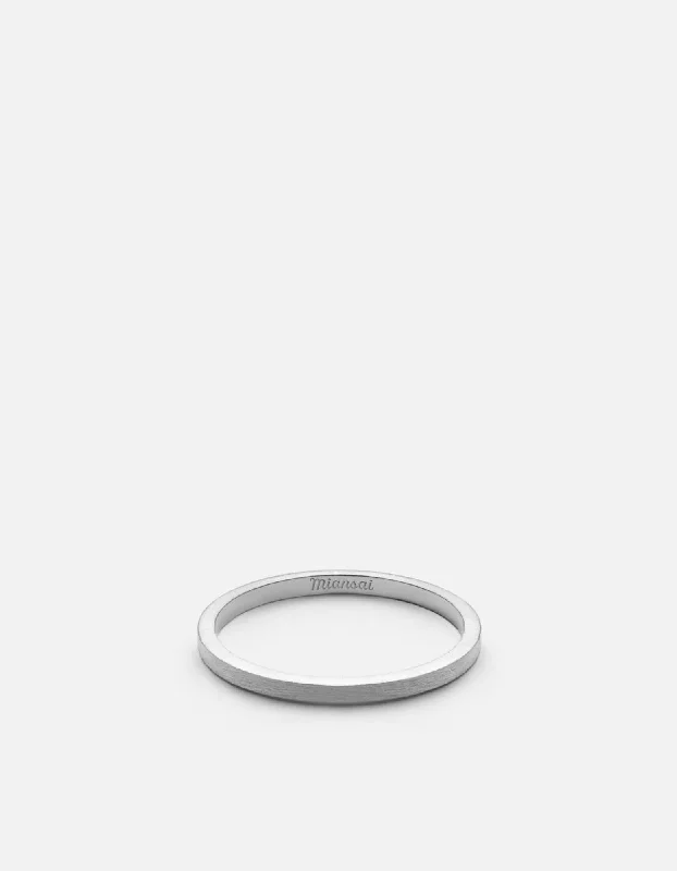 1.5mm Silver Band, Matte Silver