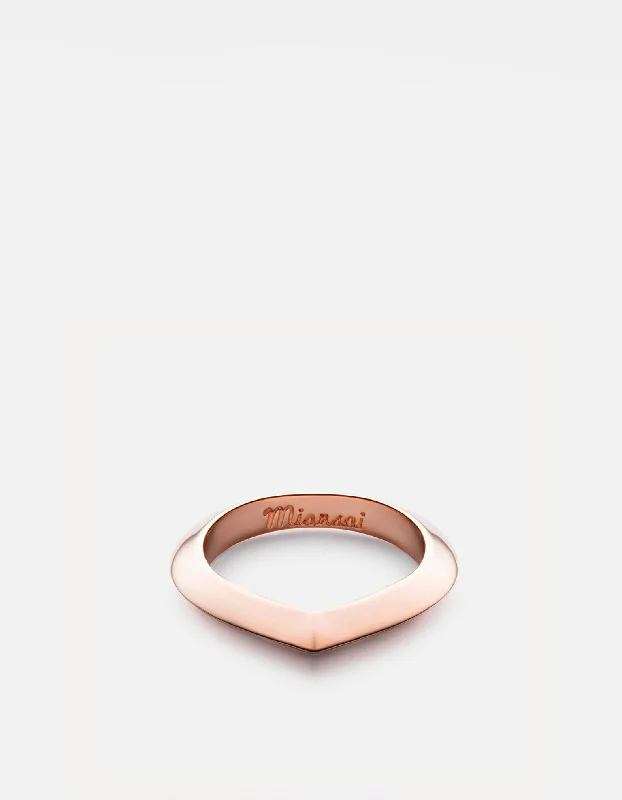 Angular Ring, Rose Plated