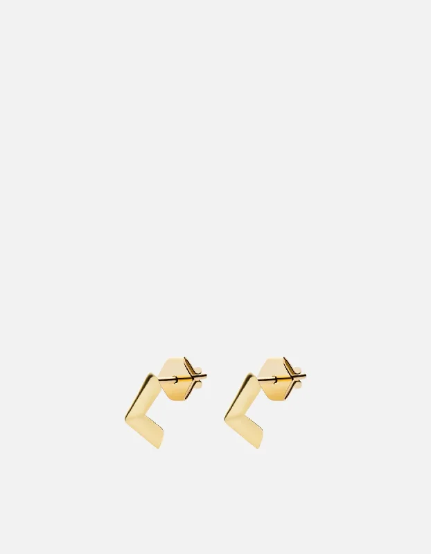 Angular Studs, Gold Vermeil