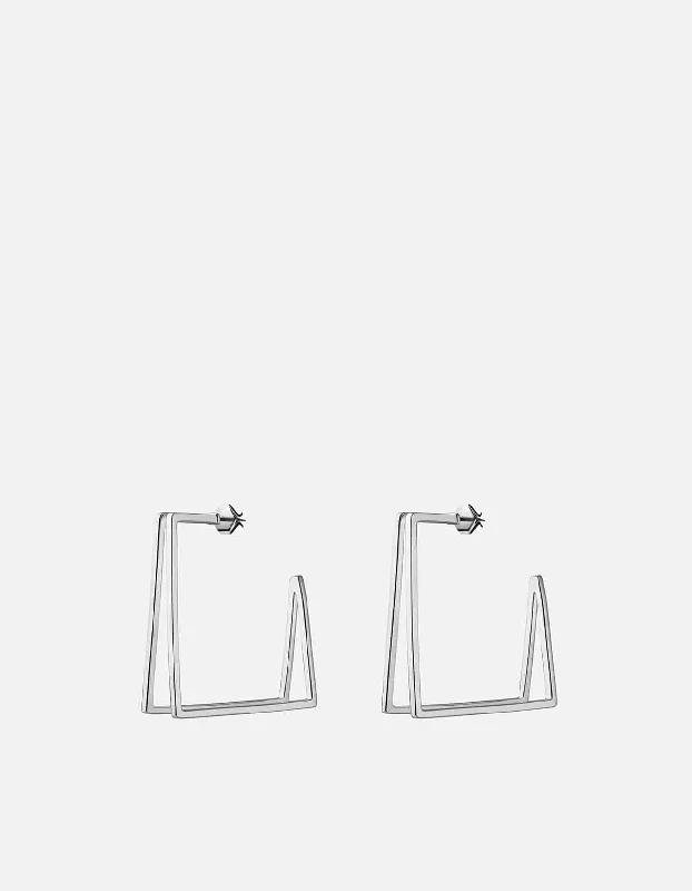 Axis Earrings, Sterling Silver