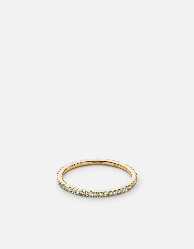 Century Round Ring, 14k Gold Pavé