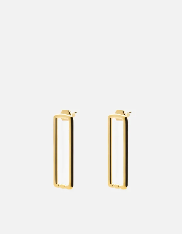 Channel Earrings, Gold Vermeil