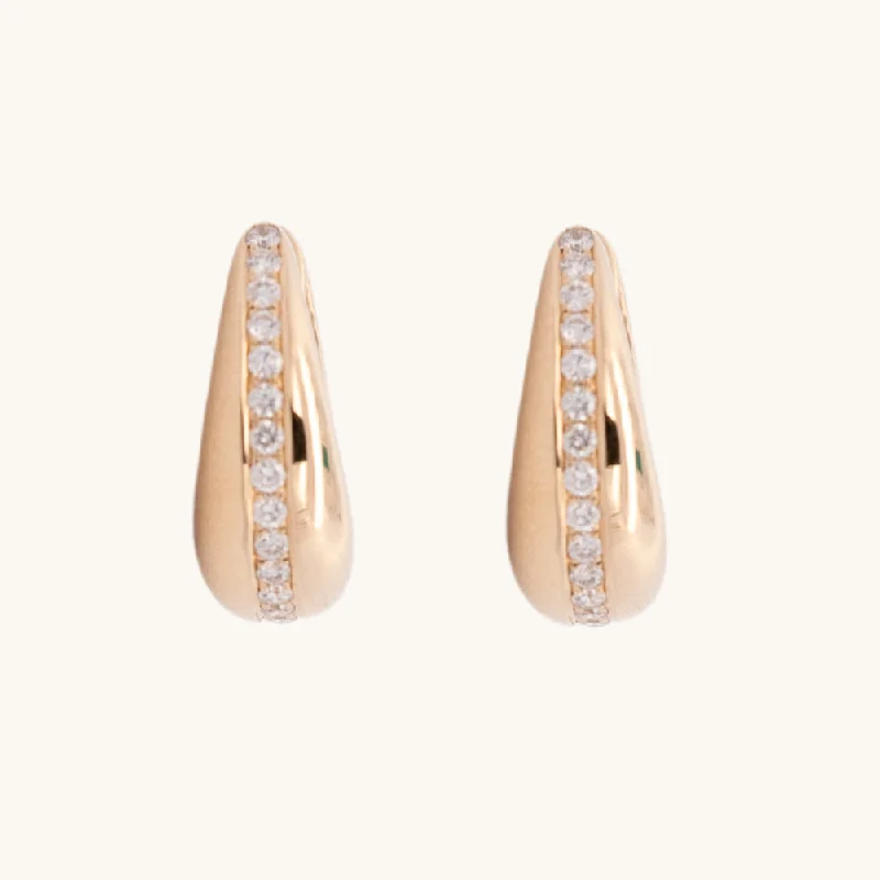 Chunky Diamond Huggie Earrings