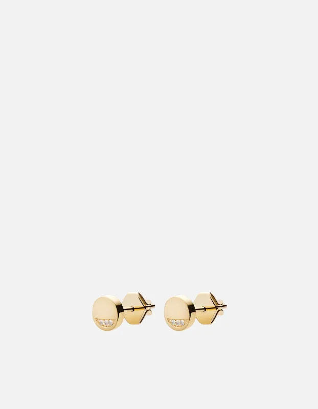 Circuit Studs, 14k Gold Pavé