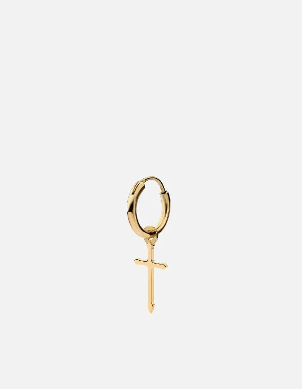 Crux Huggie Earring, Gold Vermeil