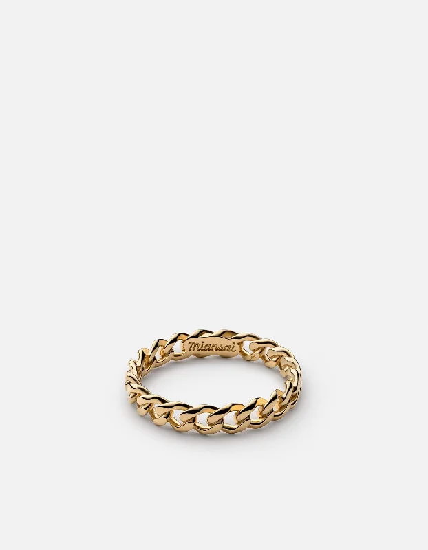 Cuban Link Ring, 14k Gold