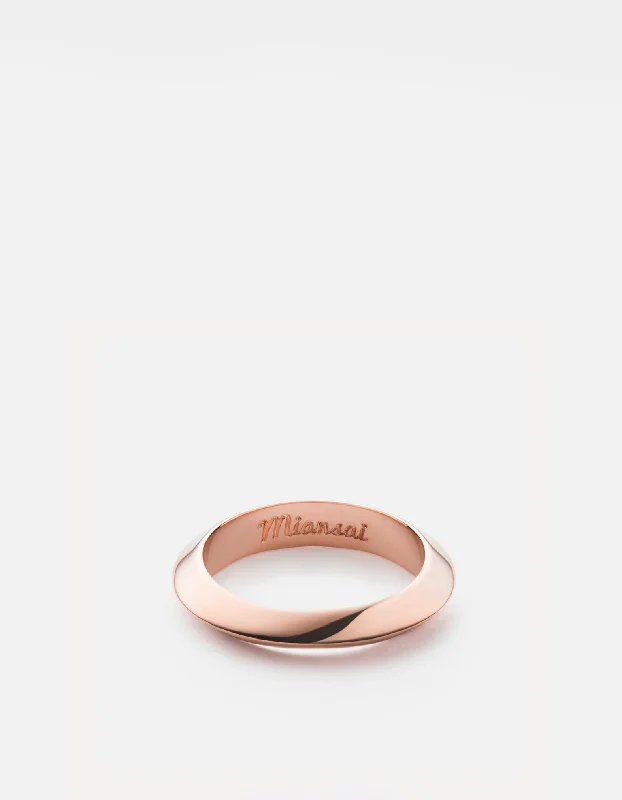 Cylinder Ring, Rose Plated