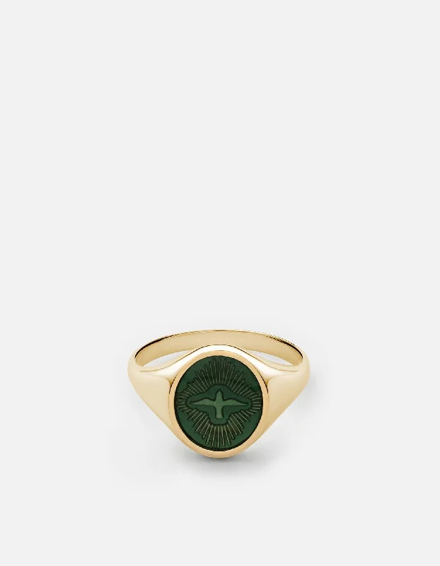 Dove Ring, Gold Vermeil/Emerald