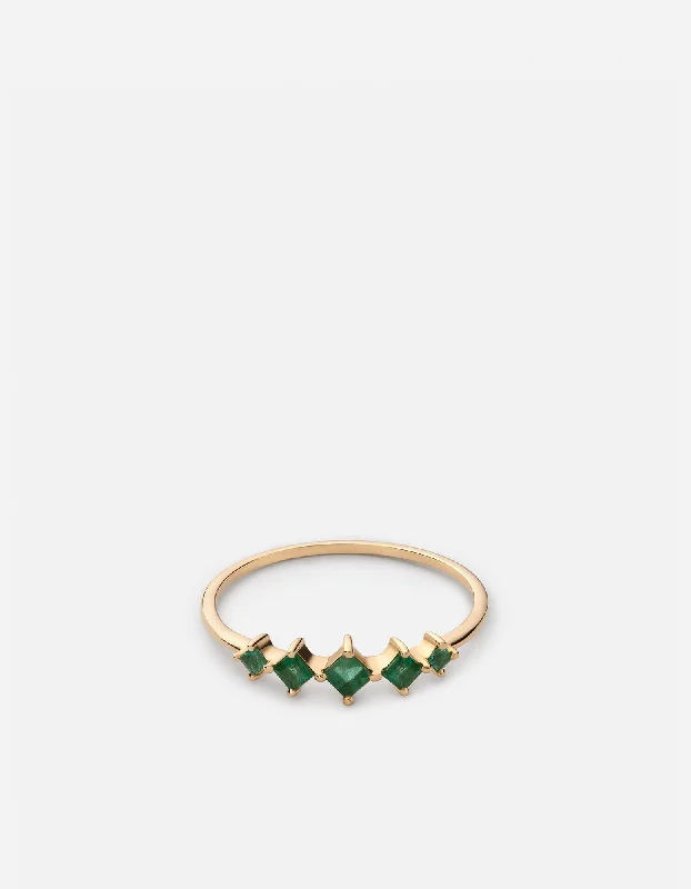 Polished Gold/Emeralds