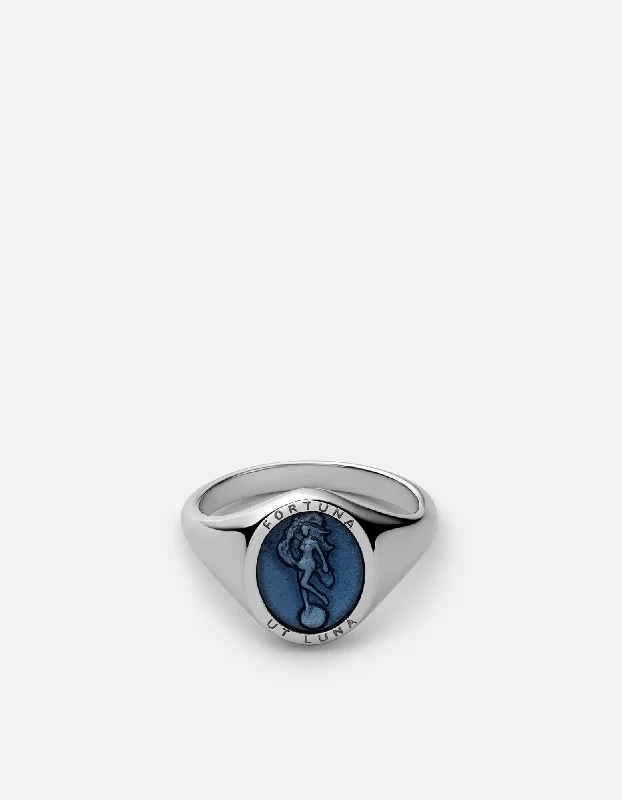 Fortuna Ring, Sterling Silver/Blue