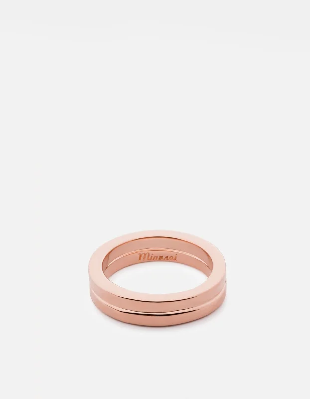 Half-Layered Ring, Rose Plated