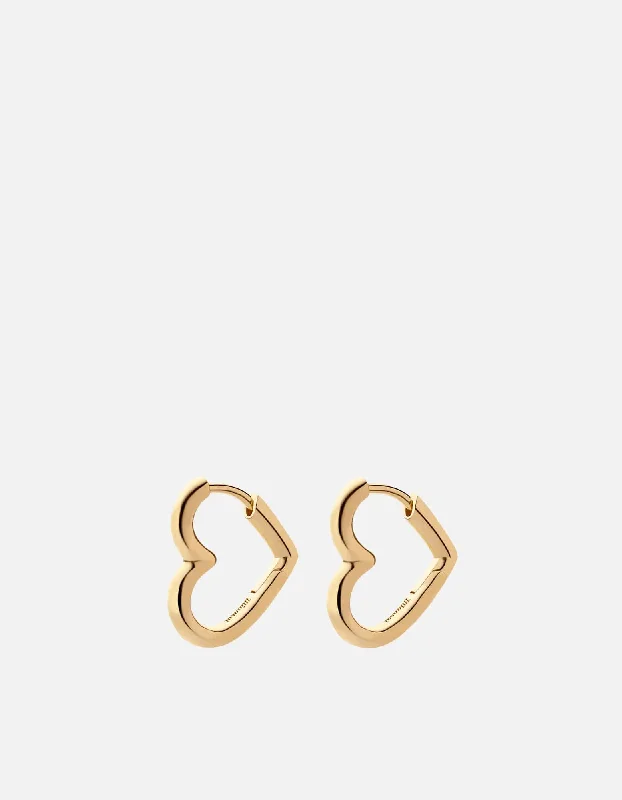 Hart Huggie Earrings, Gold Vermeil