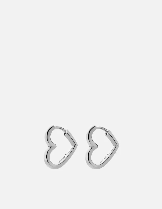 Hart Huggie Earrings, Sterling Silver