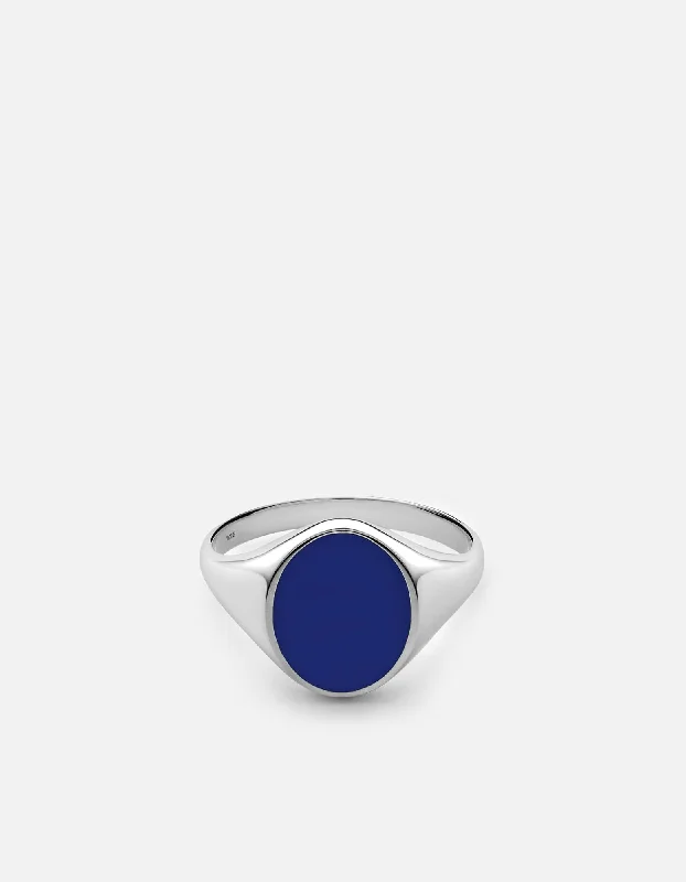 Heritage Ring, Sterling Silver/Blue