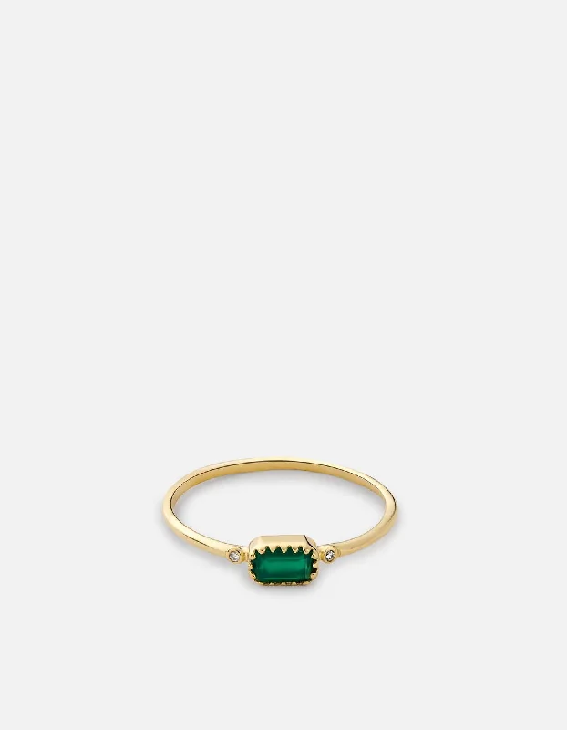 Inari Chalcedony Ring, 14k Gold Pavé