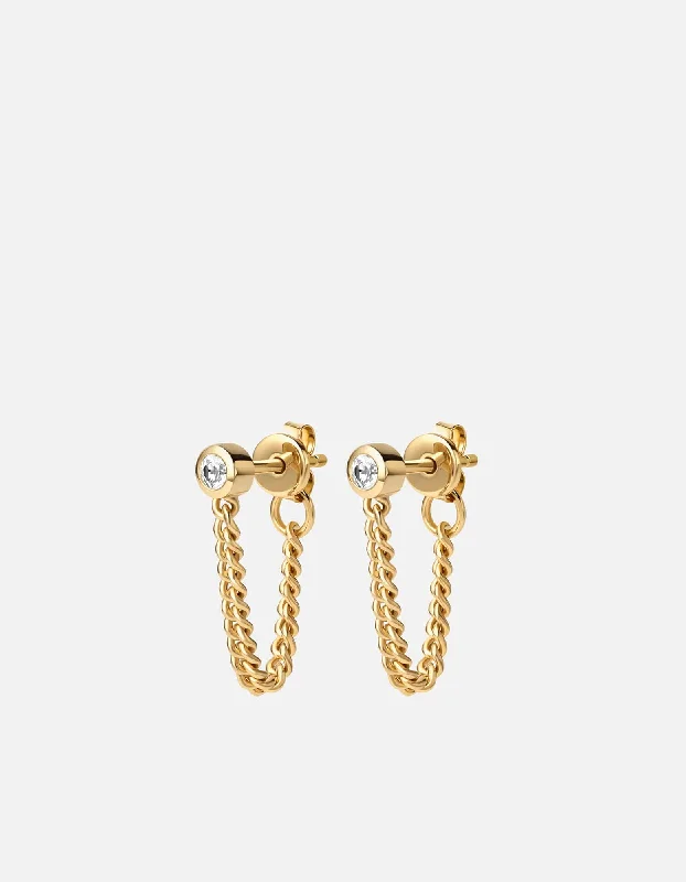 Ivy Topaz Chain Earrings, Gold Vermeil