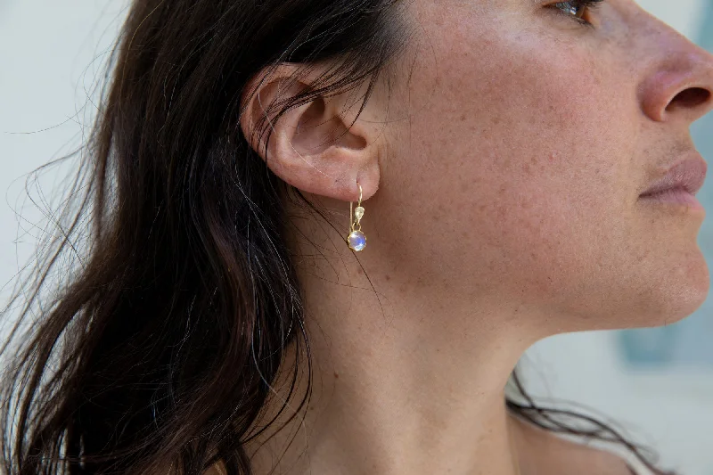 Large Moonstone Petal Earrings